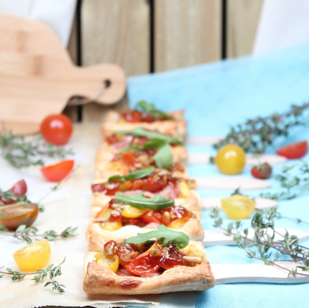 Salty Pastries bacon and Cherry Tomatoes